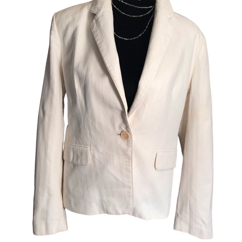 Banana Republic cotton blazer-eggshell white Sz 16